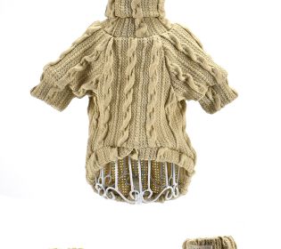 Dog Sweater Turtleneck Solid Color Dogs Clothes Warm Cotton For Puppy Small Medium Dogs Sweatshirt Jacket Chihuahua Teddy (Option: Beige-M)