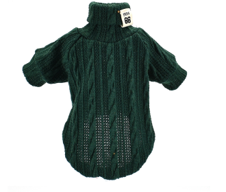 Dog Sweater Turtleneck Solid Color Dogs Clothes Warm Cotton For Puppy Small Medium Dogs Sweatshirt Jacket Chihuahua Teddy (Option: Green-XS)